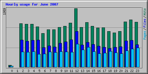 Hourly usage for June 2007