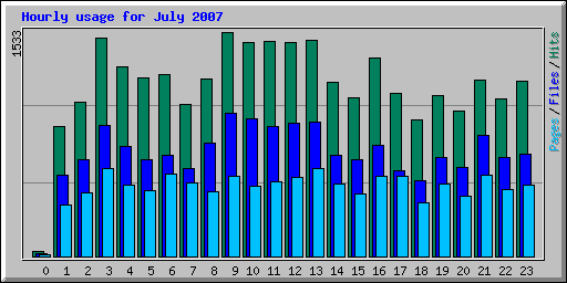 Hourly usage for July 2007
